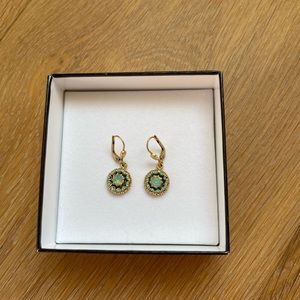 Anthropologie Gold and Green Earrings